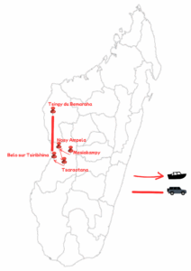 Tour Map - "Descente du Tsiribihina" with Discover Madagascar