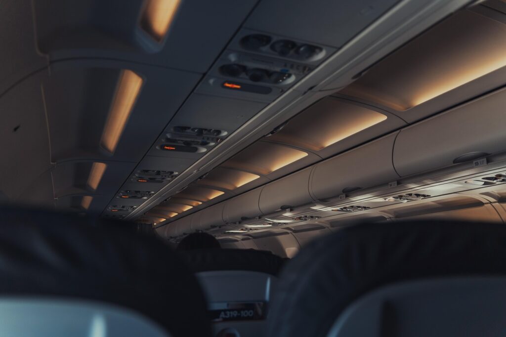 Flights to Madagascar options - Inside a flight traveling to Madagascar