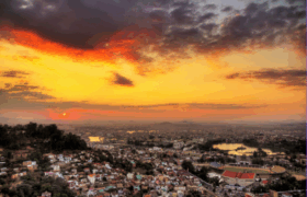 Cityscape panorana sunset Antananarivo
